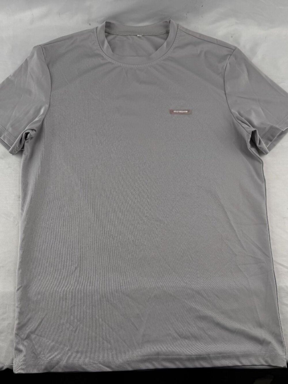 Cold Medium Men Gray Short Sleeve Crew Neck Athletic T-Shirt Active Tee Size S